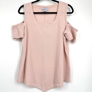 Oh My Gauze! Women's Blush Pink Cold Shoulder Blouse NWOT